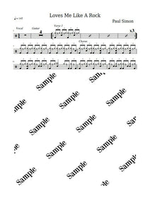 Loves Me Like A Rock - Paul Simon - Full Drum Transcription / Drum Sheet Music - KiwiDrums