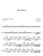 Fall to Pieces Avril Lavigne Full Drum Transcription / Drum Sheet Music Jaslow Drum Sheets