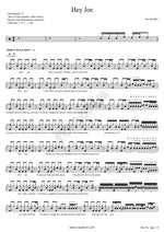 Hey Joe The Jimi Hendrix Experience Full Drum Transcription / Drum Sheet Music COPYDRUM