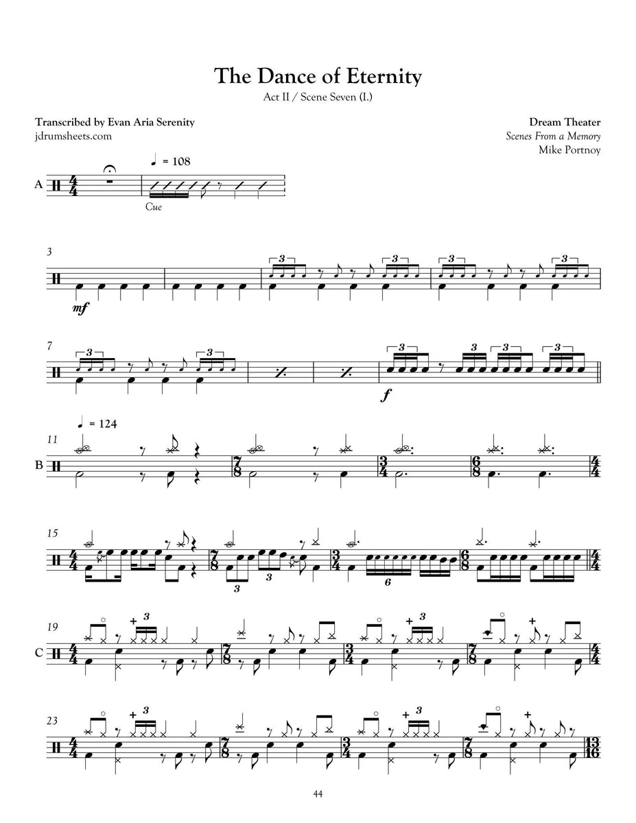 Scene Seven: I. the Dance of Eternity - Dream Theater - Drum Sheet ...