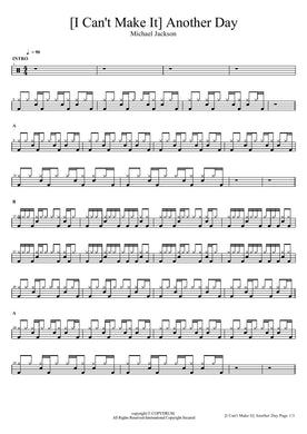 (I Can't Make It) Another Day Michael Jackson Full Drum Transcription / Drum Sheet Music COPYDRUM