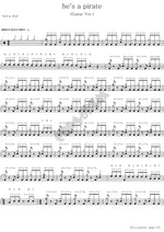 He’s a Pirate (He's a pirate) Pirates of the Caribbean OST (캐리비안 해적 OST) Full Drum Transcription / Drum Sheet Music COPYDRUM