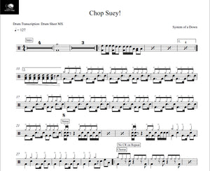 Chop Suey! - System of a Down - Full Drum Transcription / Drum Sheet Music - Drum Sheet MX