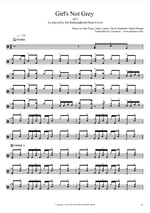 Girl's Not Grey AFI Full Drum Transcription / Drum Sheet Music Realsongbook