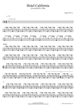 Hotel California (Live On MTV, 1994) Eagles Full Drum Transcription / Drum Sheet Music COPYDRUM