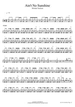 Ain't No Sunshine Michael Jackson Full Drum Transcription / Drum Sheet Music COPYDRUM