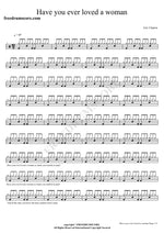 Have You Ever Loved a Woman Eric Clapton Full Drum Transcription / Drum Sheet Music COPYDRUM