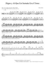 Digno y Al Que Est Sentado En el Trono Marcos Brunet Full Drum Transcription / Drum Sheet Music COPYDRUM