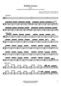 Subdivisions - Rush - Full Drum Transcription / Drum Sheet Music - Realsongbook