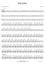 Bad Habits Ed Sheeran Full Drum Transcription / Drum Sheet Music COPYDRUM
