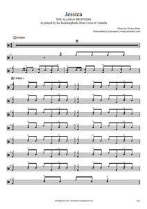 Jessica - The Allman Brothers Band - Full Drum Transcription / Drum Sheet Music - Realsongbook