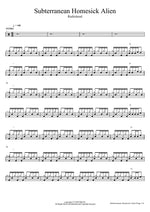 Subterranean Homesick Alien Radiohead Full Drum Transcription / Drum Sheet Music COPYDRUM