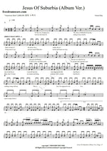 Jesus of Suburbia Green Day Full Drum Transcription / Drum Sheet Music COPYDRUM