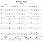 Separate Ways (Worlds Apart) Journey Full Drum Transcription / Drum Sheet Music Cyril Mayer