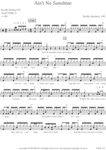 Ain't No Sunshine Neville Brothers Full Drum Transcription / Drum Sheet Music COPYDRUM
