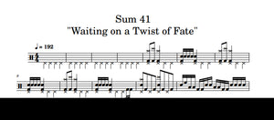 Waiting on a Twist of Fate - Sum 41 - Full Drum Transcription / Drum Sheet Music - DrumonDrummer