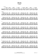 Birds Coldplay Full Drum Transcription / Drum Sheet Music COPYDRUM
