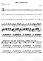 Drive You Home Parachute Full Drum Transcription / Drum Sheet Music COPYDRUM