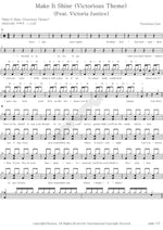 Make It Shine (Victorious Theme) (Feat. Victoria Justice) Victorious Cast Full Drum Transcription / Drum Sheet Music COPYDRUM