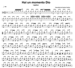 Hai Un Momento, Dio? Ligabue Full Drum Transcription / Drum Sheet Music Cosimo Carlino