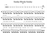 Sunday Bloody Sunday U2 (The Band) Full Drum Transcription / Drum Sheet Music Cyril Mayer