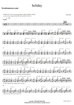 Holiday Green Day Full Drum Transcription / Drum Sheet Music COPYDRUM