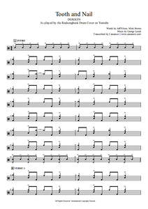 Tooth and Nail - Dokken - Full Drum Transcription / Drum Sheet Music - Realsongbook