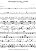No Regrets Relight My Fire Take That Full Drum Transcription / Drum Sheet Music COPYDRUM