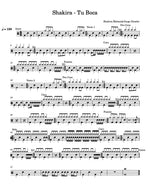 Tu Boca Shakira Full Drum Transcription / Drum Sheet Music Carlos Dias Aidos