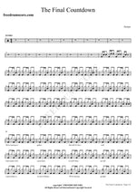The Final Countdown Europe Full Drum Transcription / Drum Sheet Music COPYDRUM