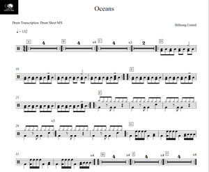 Oceans (Where Feet May Fail) - Hillsong United - Full Drum Transcription / Drum Sheet Music - Drum Sheet MX