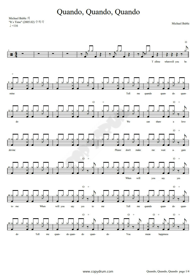 Quando, Quando, Quando (with Nelly Furtado) - Michael Buble - Drum ...