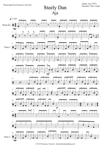 Aja - Steely Dan - Full Drum Transcription / Drum Sheet Music - FrancisDrummingBlog.com