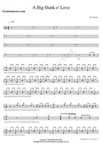 A Big Hunk o' Love Elvis Presley Full Drum Transcription / Drum Sheet Music COPYDRUM