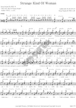 Strange Kind of Woman Deep Purple Full Drum Transcription / Drum Sheet Music COPYDRUM