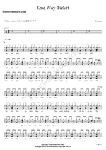 One Way Ticket Eruption Full Drum Transcription / Drum Sheet Music COPYDRUM