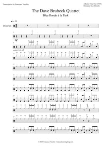 Blue Rondo a la Turk - The Dave Brubeck Quartet - Selection Drum Transcription / Drum Sheet Music - FrancisDrummingBlog.com