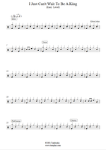 I Just Can't Wait to Be King - Elton John drum sheet music