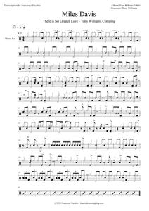 There Is No Greater Love (Live) - Miles Davis - Selection Drum Transcription / Drum Sheet Music - FrancisDrummingBlog.com