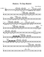 Te Dejo Madrid Shakira Full Drum Transcription / Drum Sheet Music Carlos Dias Aidos