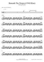 Beneath The Waters (I Will Rise) Hillsong Worship Full Drum Transcription / Drum Sheet Music COPYDRUM