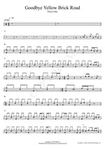 Goodbye Yellow Brick Road Elton John Full Drum Transcription / Drum Sheet Music COPYDRUM