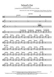 School's Out - Alice Cooper - Full Drum Transcription / Drum Sheet Music - Realsongbook