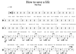 How to Save a Life The Fray Full Drum Transcription / Drum Sheet Music Cyril Mayer