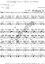 Everybody Wants To Rule The World Tears For Fears Full Drum Transcription / Drum Sheet Music COPYDRUM