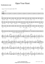 Open Your Heart Europe Full Drum Transcription / Drum Sheet Music COPYDRUM