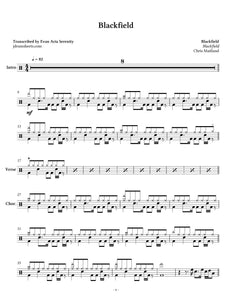 Blackfield - Blackfield - Full Drum Transcription / Drum Sheet Music - Jaslow Drum Sheets