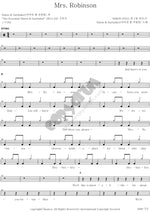 Mrs. Robinson Simon & Garfunkel Full Drum Transcription / Drum Sheet Music COPYDRUM