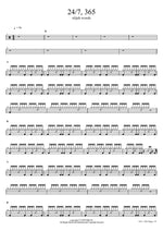 24/7, 365 elijah woods Full Drum Transcription / Drum Sheet Music COPYDRUM