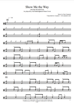Show Me the Way Peter Frampton Full Drum Transcription / Drum Sheet Music Realsongbook